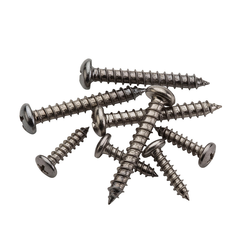 Stanley Hardware® S822-084 Pan-Head Mounting Screws, Chrome, 8-Count