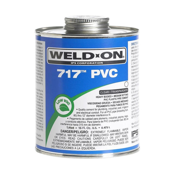 Weld-On® 10147 717™ Heavy Bodied PVC Cement, Clear, 1 Pt