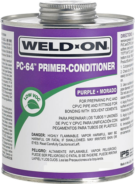 Weld-On® 10874 PC-64™ Primer-Conditioner, Purple, 1/2 Pt