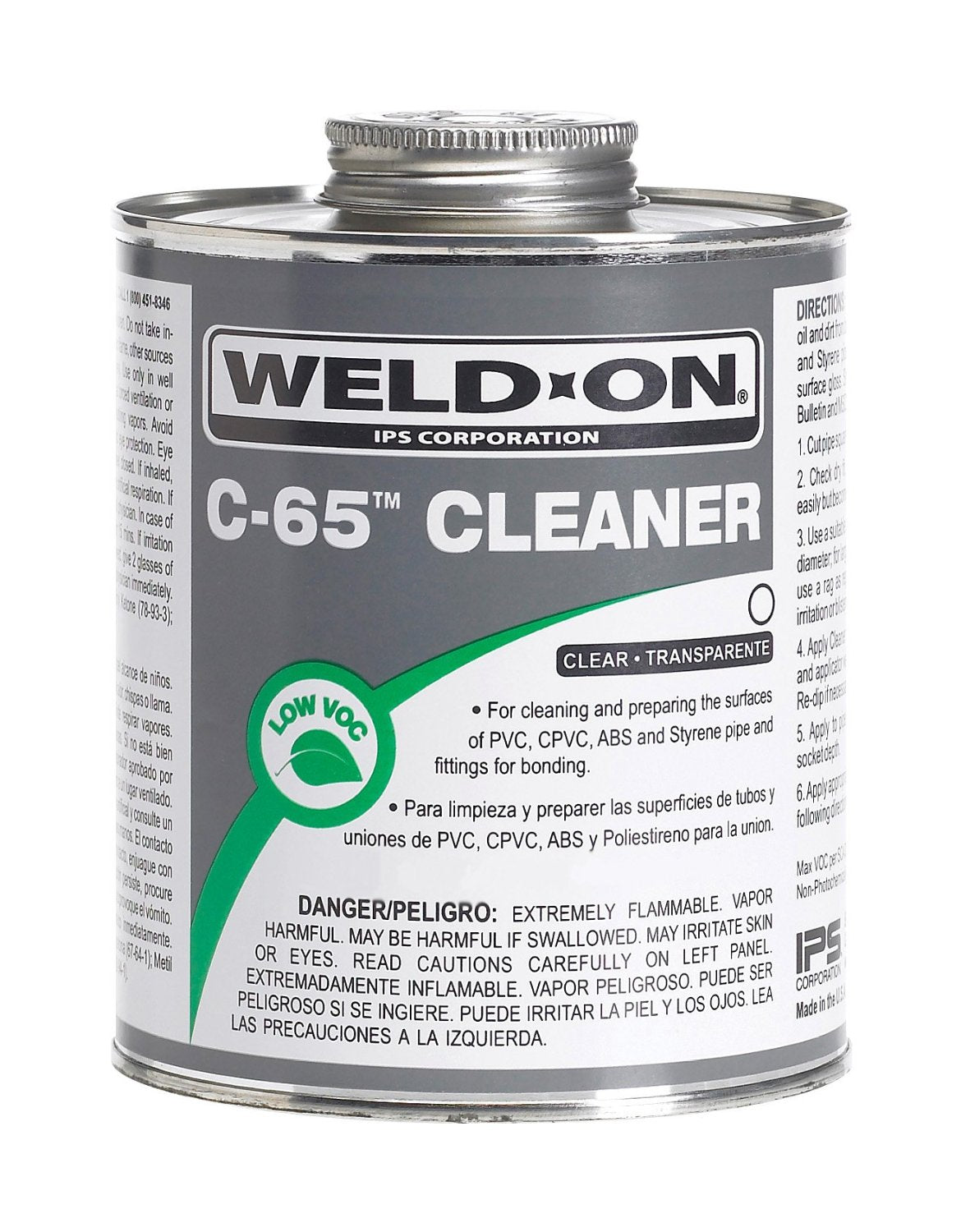 Weld-On® 10202 C-65™ Cleaner, Clear, 1 Pt