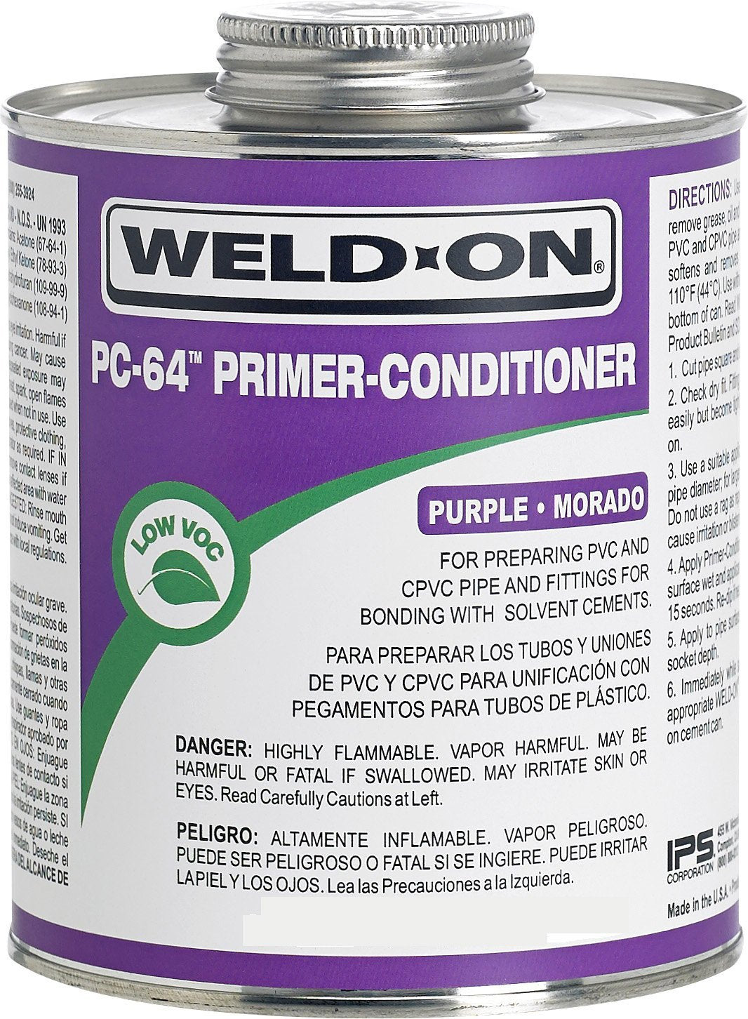 Weld-On® 10875 PC-64™ Primer-Conditioner, Purple, 1/4 Pt