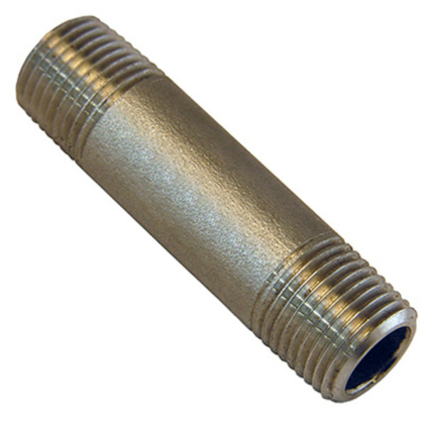 Lasco 32-1503 Type 304 Stainless-Steel Pipe Nipple, 1/8" x Short