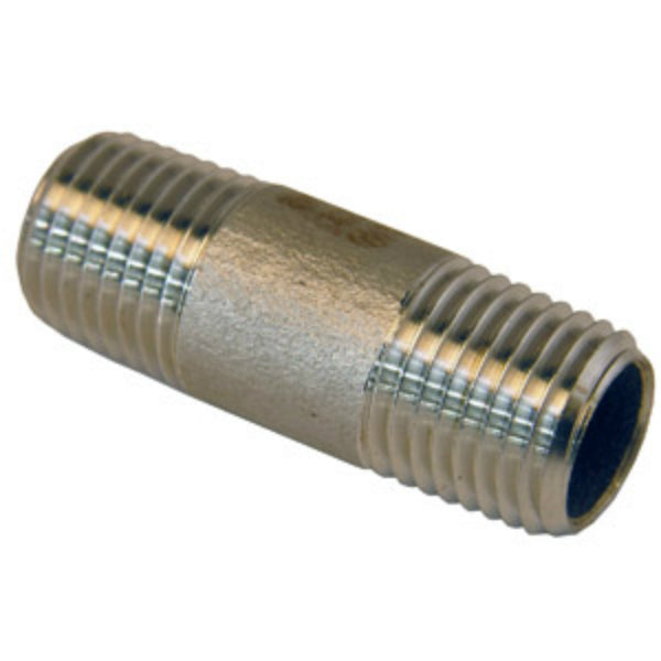 Lasco 32-1603 Type 304 Stainless-Steel Pipe Nipple, 1/4" x Short