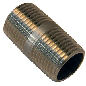 Lasco 32-1903 Type 304 Stainless-Steel Pipe Nipple, 3/4" x Short