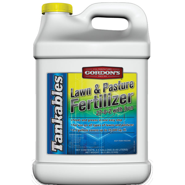 Gordon's® 7451120 Tankables® Lawn & Pasture Fertilizer w/ Iron, 27-0-2, 2.5 Gal