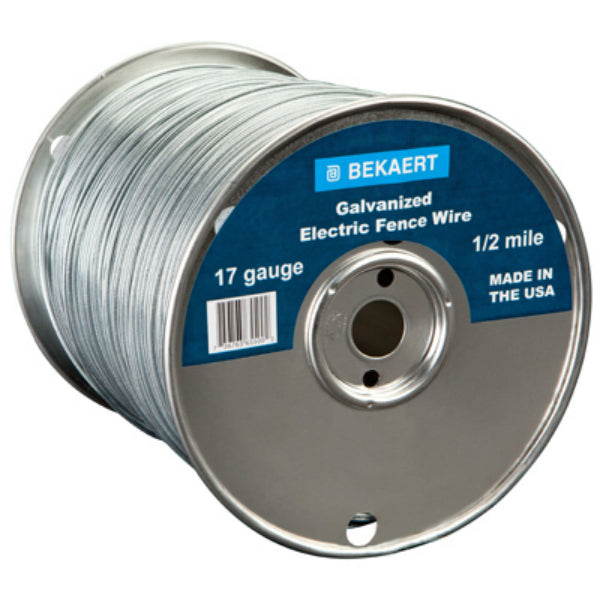 Bekaert 118244 Electric Fence Wire, Galvanized, 17-Gauge, 1/2 Mile/2640'