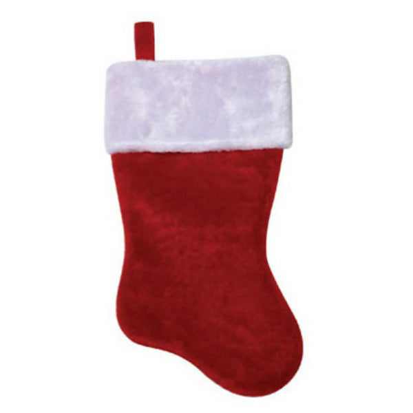 Dyno Seasonal 1171343-1 Red Plush Christmas Stocking with White Cuff, 17.5"