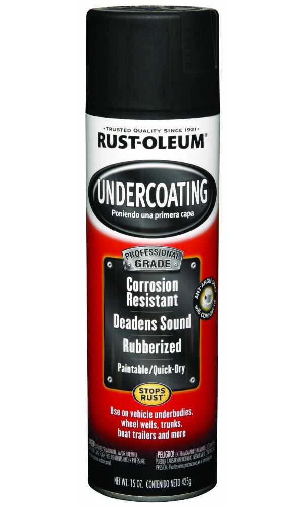 Rust-Oleum 248656 Automotive Professional Undercoating Spray, Black, 15 Oz