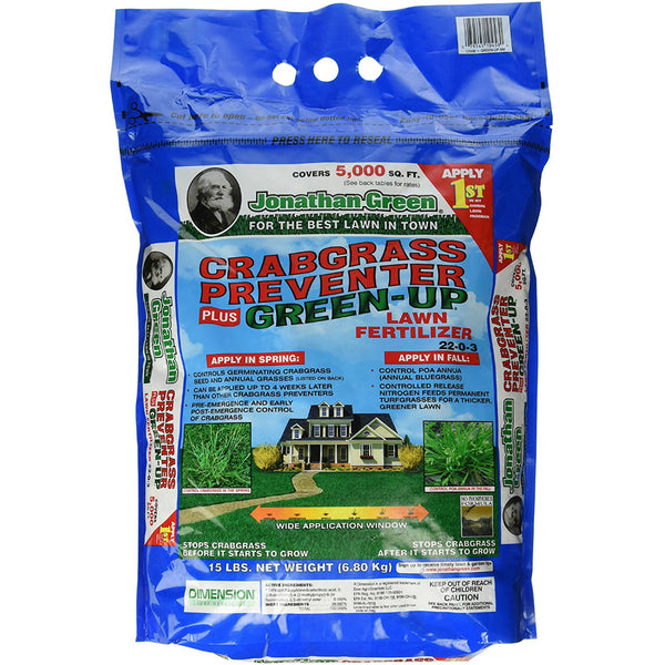 Jonathan Green 10456 Green-Up Crabgrass Preventor Plus Fertilizer, 22-0-3, 16Lb