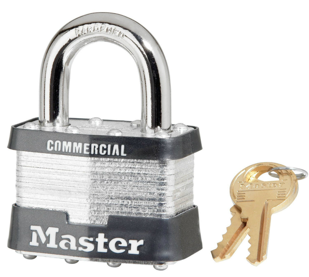 Master Lock® 5KA-A214 Laminated Steel Padlock, Keyed Alike, 2"