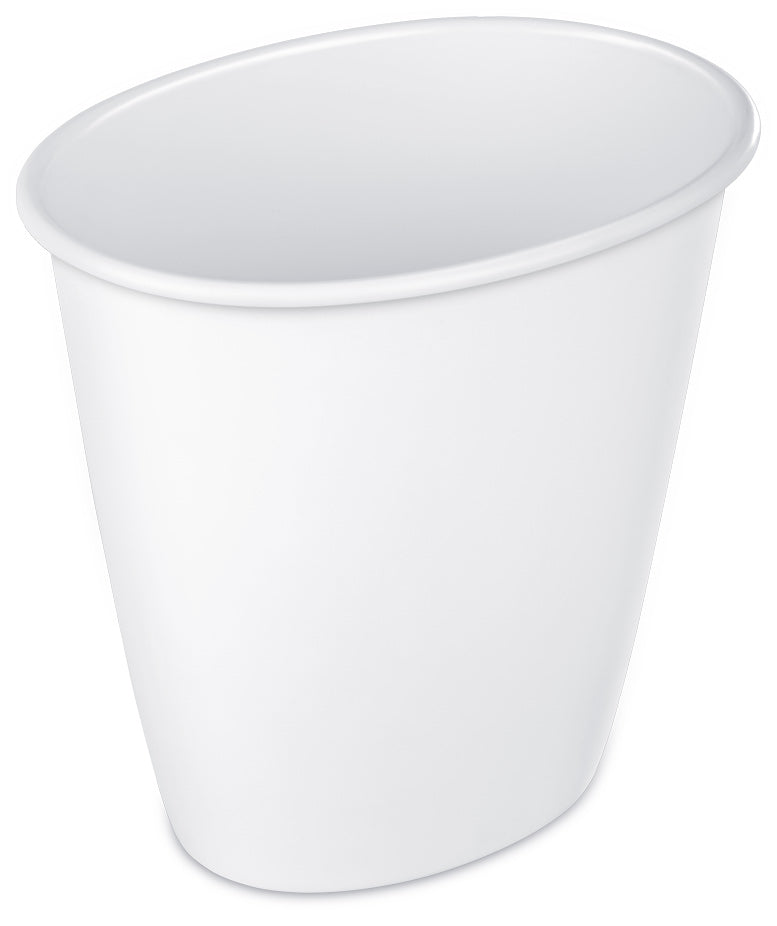 Sterilite® 10118012 Oval Vanity Wastebasket, White, 1.5-Gallon