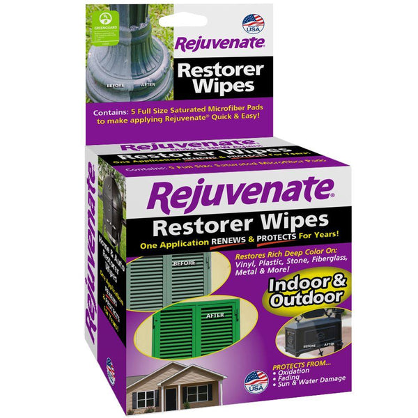 Rejuvenate® RJRESTWIPES Pre-Saturated Restorer Wipes, 4" x 4", 5-Pack