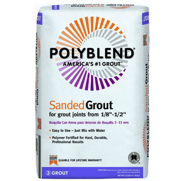 Polyblend PBG5225 Sanded Grout for Joints 1/8"-1/2", #52 Tobacco Brown, 25 Lb