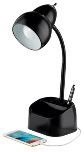 Globe Electric® 12709 Organizer Desk Lamp, Black