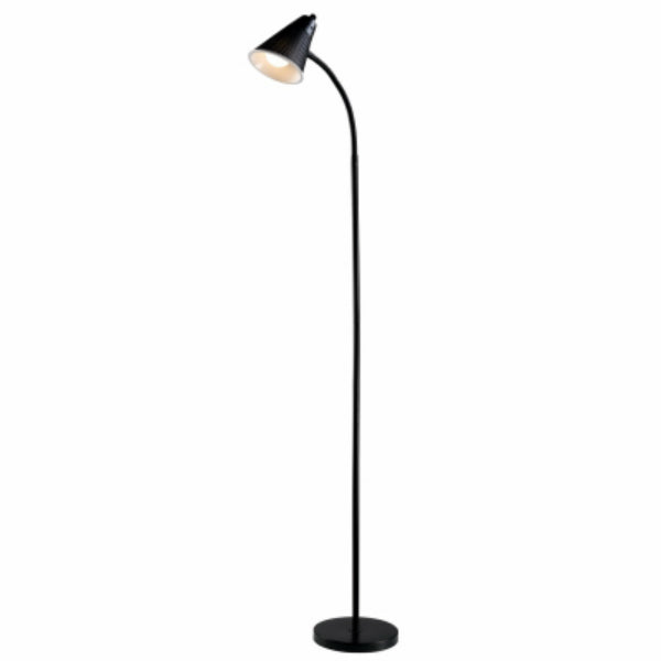 Globe Electric® 12708 Floor Lamp with White Mesh Plastic Shade, 59", Black