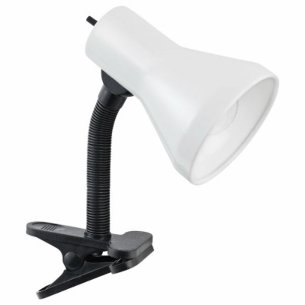 Globe Electric® 12718 Goose Neck Clip Lamp with LED Bulb, 10.25", White