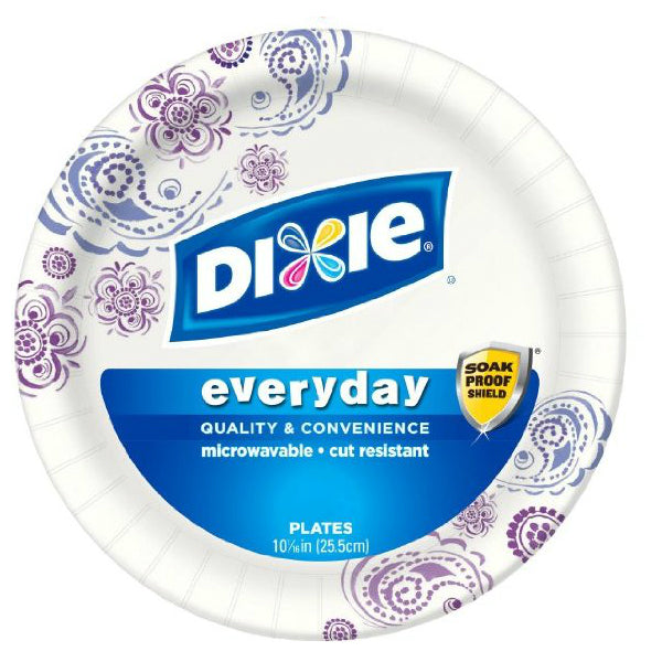 Dixie 15132 Everyday Disposable Paper Plates, Assorted, 10-1/16", 26-Count