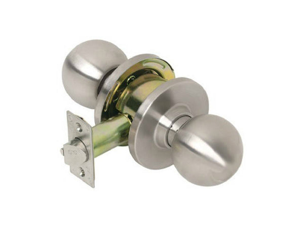 Tell CL100002 Cylindrical Passage Ball Knob Lock, Stainless Steel, KC2375-EMP