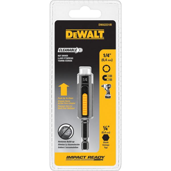 DeWalt® DWA2221IR Impact Ready® Cleanable Nut Driver, 1/4"