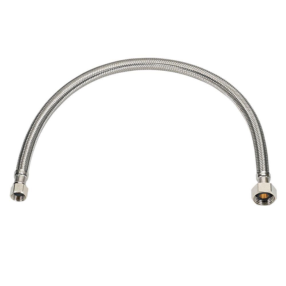 Homewerks® 7223-12-38-3 Braided Stainless-Steel Faucet Connector, 3/8"x1/2"x12"