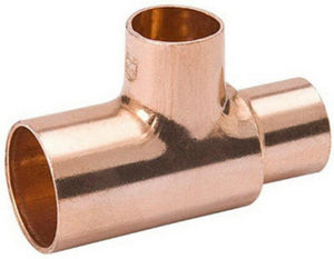 Streamline® W-64033 Wrot Copper Tee, C x C x C, 3/4" x 3/4" x 1/2"