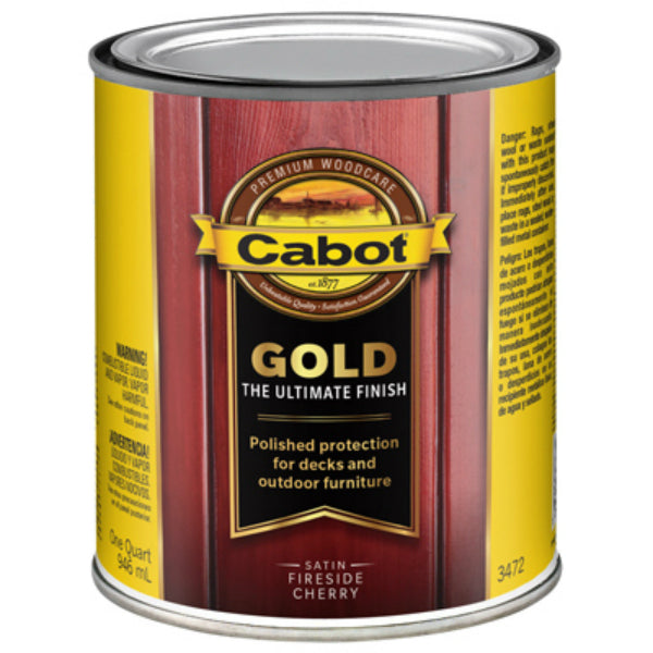 Cabot Gold 3472-05 Ultimate Wood Satin Finish, Fireside Cherry, 1 Qt