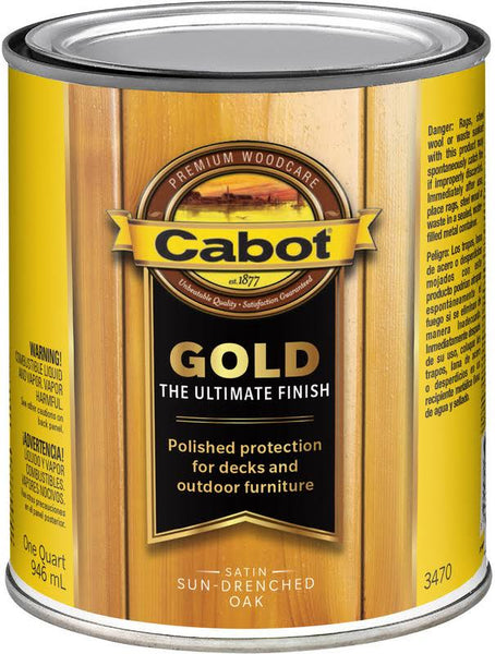 Cabot Gold 3470-05 Ultimate Wood Satin Finish, Sun-Drenched Oak, 1 Qt