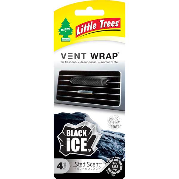 Little Trees CTK-52231-24 Vent Wrap Auto Air Freshener, Black Ice, 4-Pack