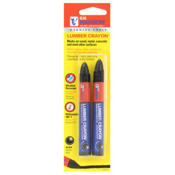 C. H. Hanson® 10353 Lumber Marking Crayon, Black, 2-Pack