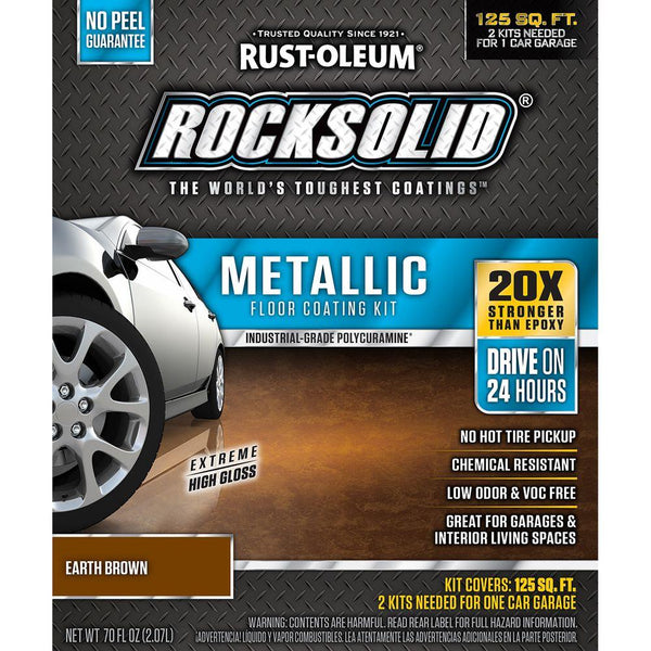 Rust-Oleum® 286895 RockSolid® Metallic Floor Coating Kit, Earth Brown, 70 Oz