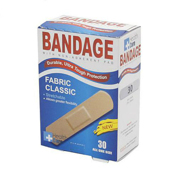 Health Care 79221585 Flexible Fabric Bandages w/ Non-Stick Pad, 30-Count