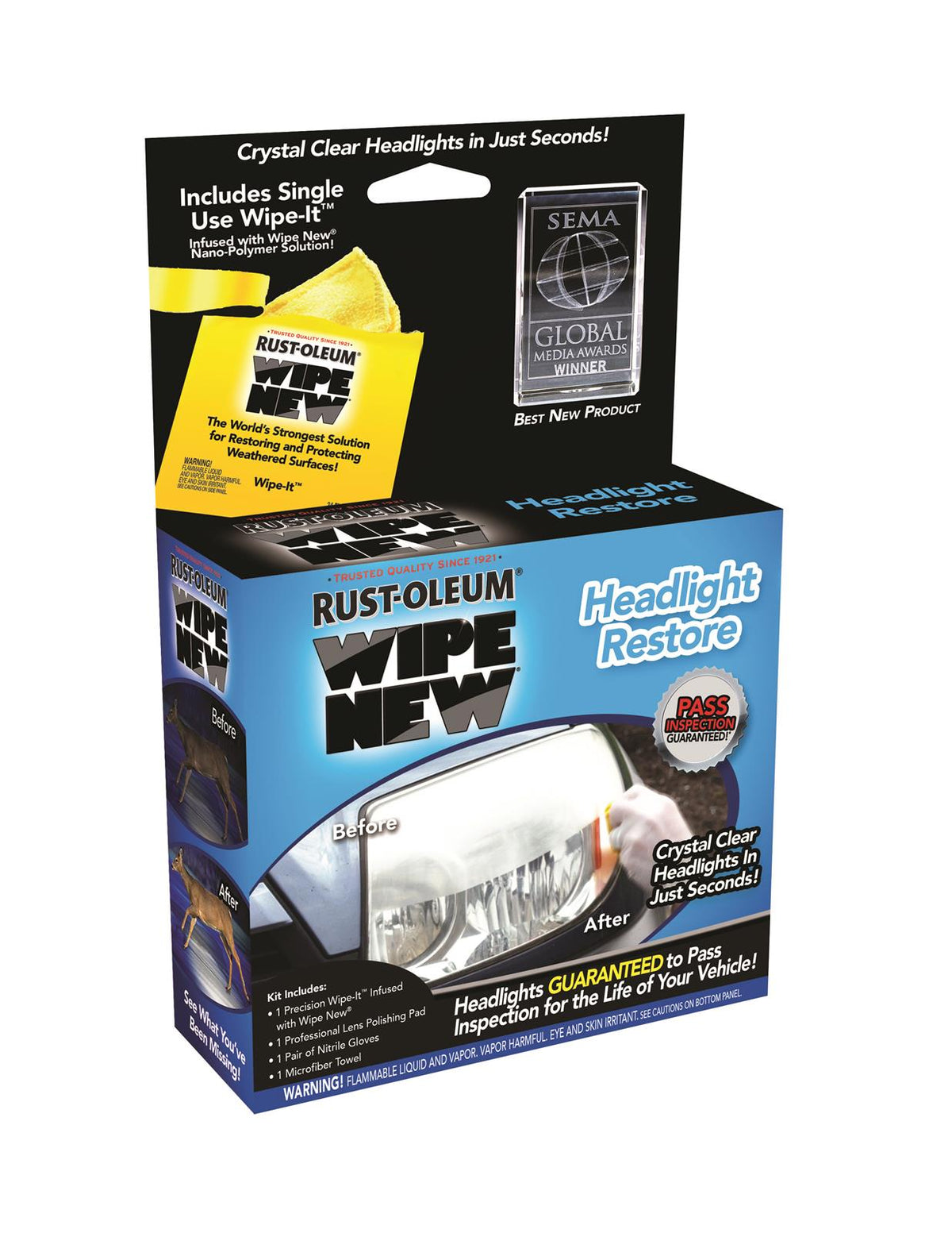 Rust-Oleum HDLCAL Wipe New Headlight Restore Kit – Toolbox Supply