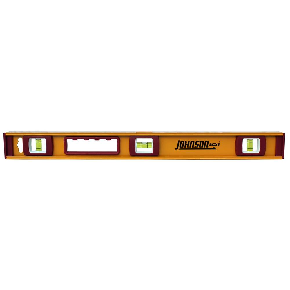 Johnson Level 1233-2400 Heavy Duty I-Beam Aluminum Level, 3-Vials, 24"