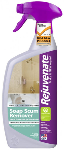 Rejuvenate® RJ24SSR Non-Abrasive Bleach Free Formula Soap Scum Remover, 24 Oz