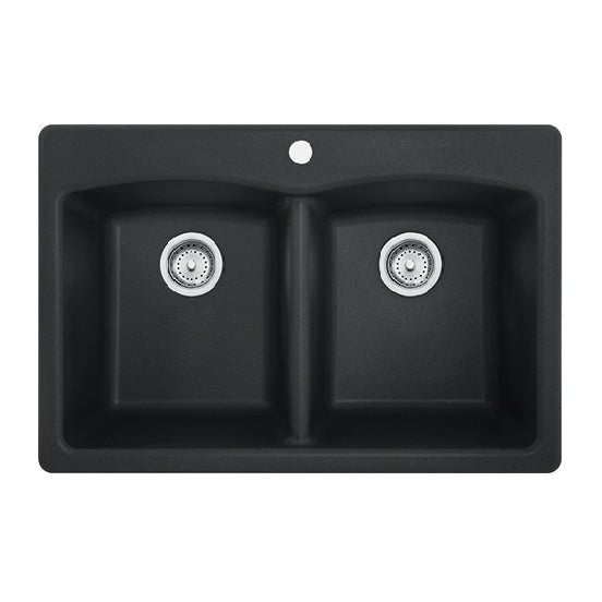 Franke EDOX33229-1 Granite Onyx Double Bowl Composite Sink, 22" x 33"