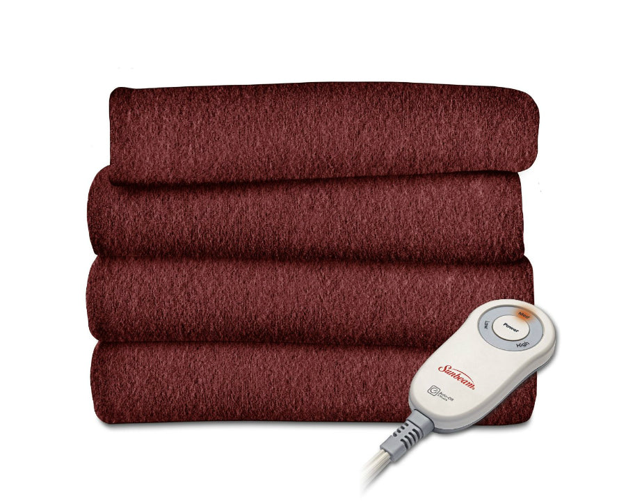 Sunbeam® THF8QA-R001-31A00 Fleece Heated Electric Throw, Assorted Colors, 50"x60"