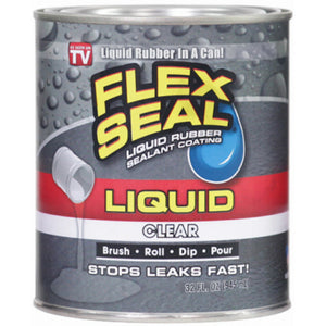 Flex Seal LFSCLRR32 Liquid Rubber Sealant Coating, Clear Can, 32 oz.