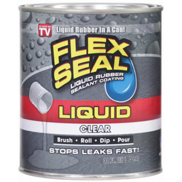 Flex Seal LFSCLRR32 Liquid Rubber Sealant Coating, Clear Can, 32 oz.
