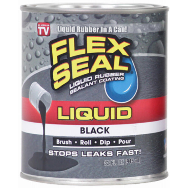 Flex Seal LFSBLKR32 Liquid Rubber Sealant Coating, Black Can, 32 oz.
