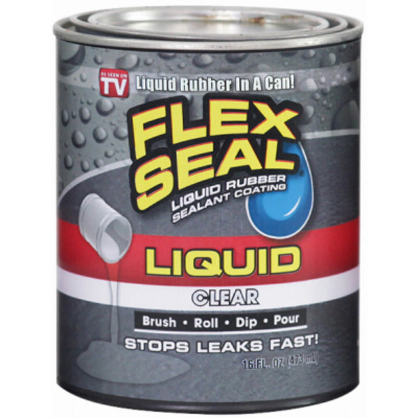 Flex Seal® LFSCLRR16 Liquid Rubber Sealant Coating, As Seen On TV, Clear, 16 Oz