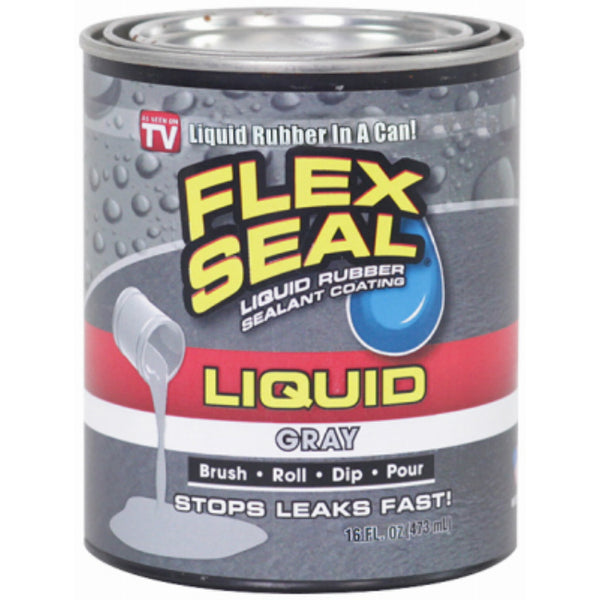Flex Seal LFSGRYR16 Liquid Rubber Sealant Coating, Gray Can, 16 oz.