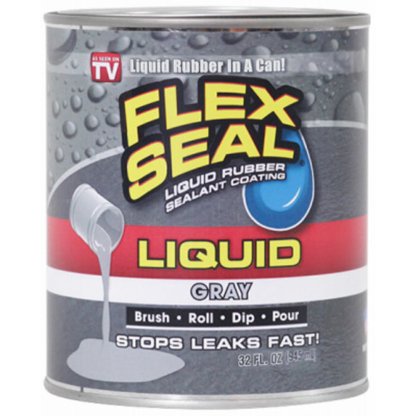 Flex Seal® LFSGRYR32 Liquid Rubber Sealant Coating, As Seen On TV, Gray, 32 Oz
