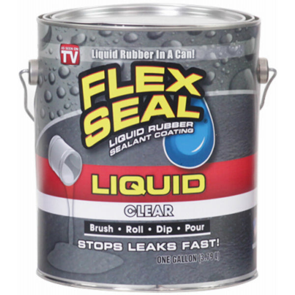 Flex Seal® LFSCLRR01 Liquid Rubber Sealant Coating, As Seen On TV, Clear, 1 Gal