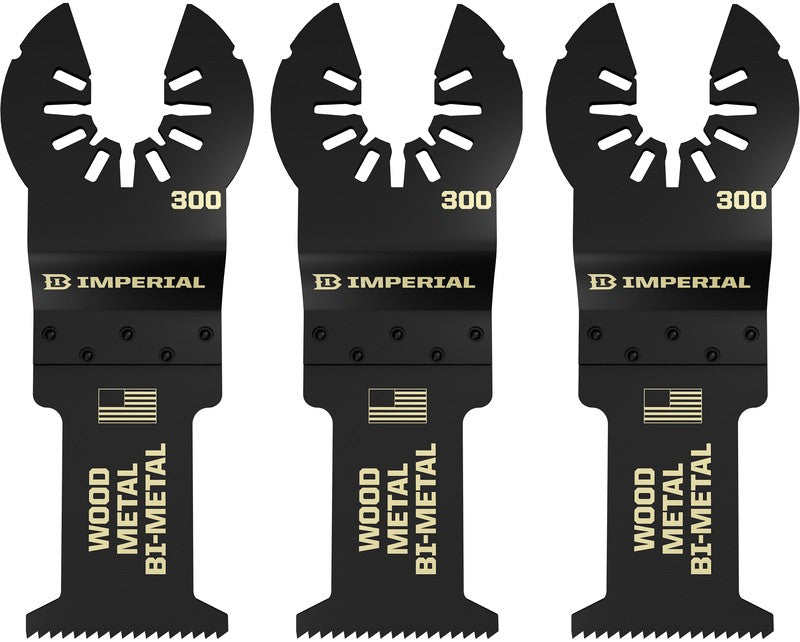 Imperial Blades IBOA300-3 One-Fit Bi-Metal Blade for Wood w/Nails, 1-1/4", 3-Pk