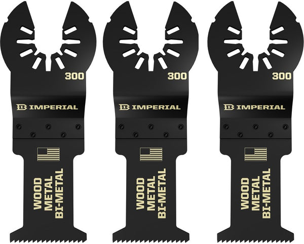 Imperial Blades IBOA300-3 One-Fit Bi-Metal Blade for Wood w/Nails, 1-1/4", 3-Pk