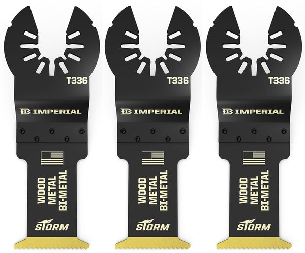 Imperial Blades IBOAT336-3 One-Fit Wood w/Nails BM Tin Storm Blade, 1-1/4", 3-Pk