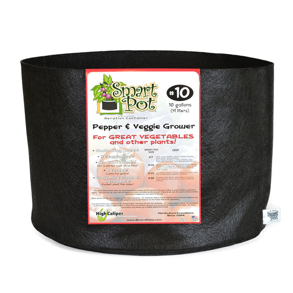 Smart Pot® 11010RT Pepper & Veggie Grower Container, Black, #10, 10-Gallon