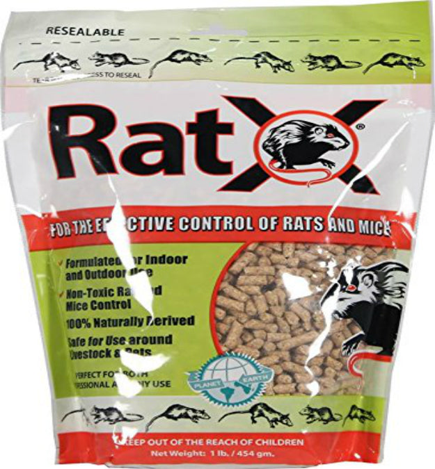 RatX RX-01 Non-Toxic Rat & Mice Killer # 620101, Indoor/Outdoor Use, 1 Lb