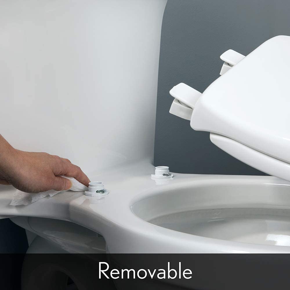 Mayfair 141EC-006 Elongated Molded Wood Toilet Seat w/Easy-Clean Hinges, Bone