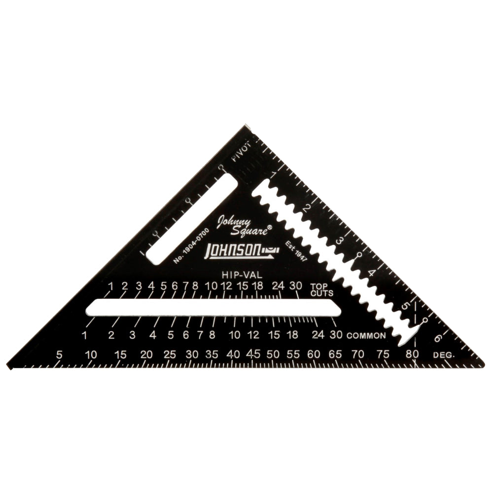 Johnson Level 1904-0700 Johnny Square Professional EZ Aluminum Rafter Square, 7"